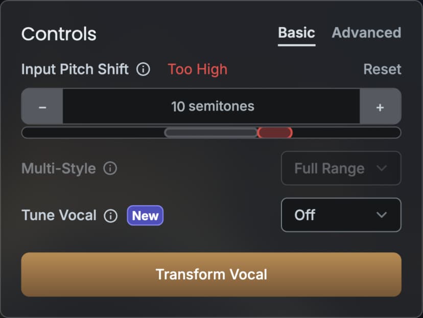 A poor range match in the Sweetspot Analyzer.